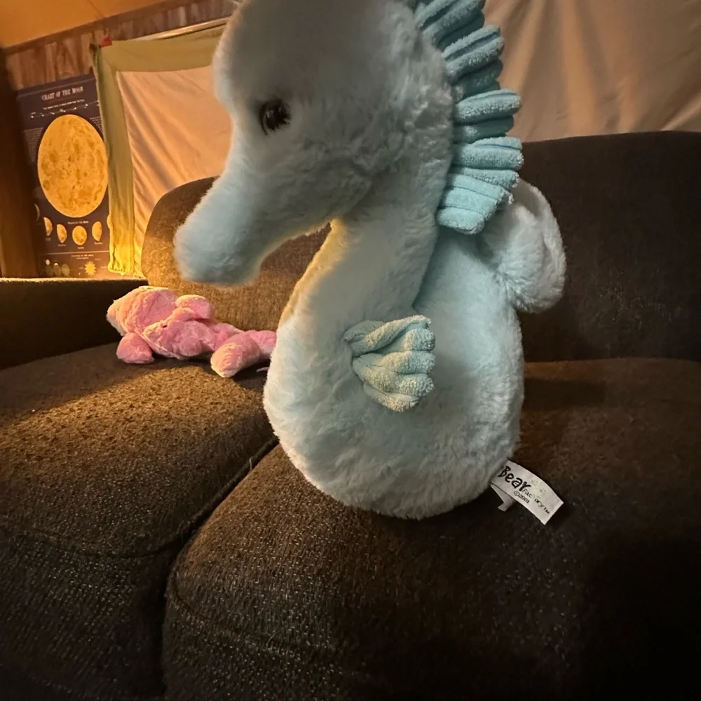 Sea Animal Plush Toy Set - Seahorse, Dolphin with Baby, Turtles